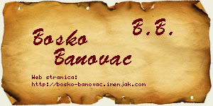 Boško Banovac vizit kartica